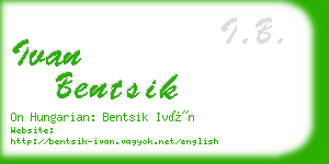 ivan bentsik business card